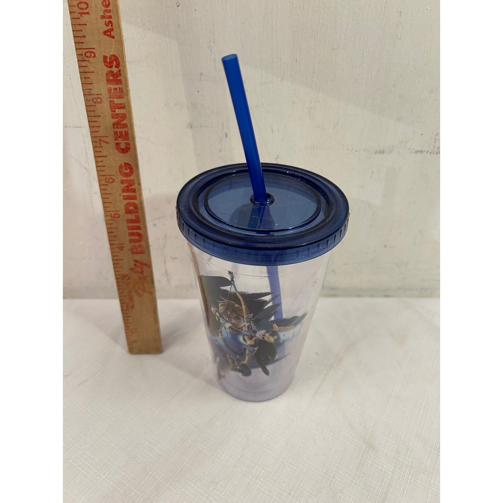 Nintendo Zelda Tumbler 16oz Blue of the Wild Link Acrylic Straw Cup Unisex